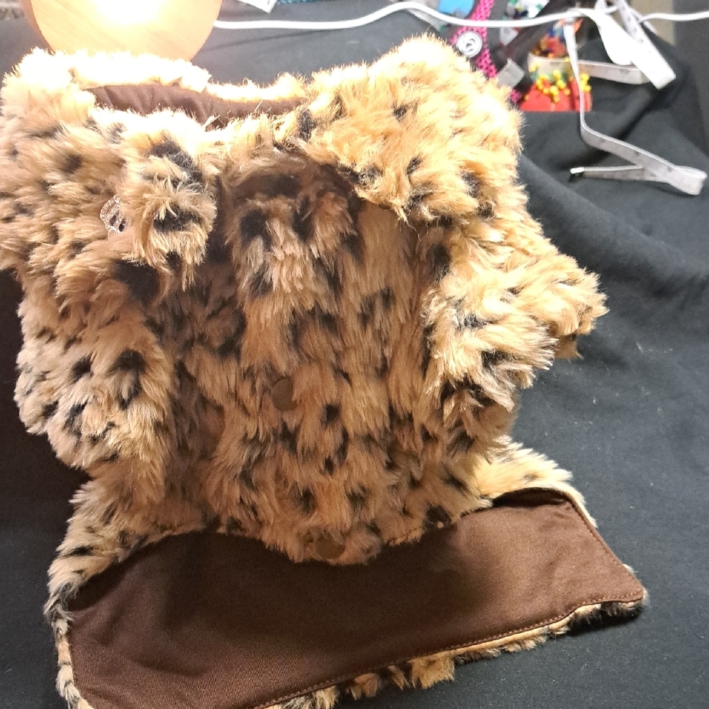 Nwt Faux Fur Animal Print Vest